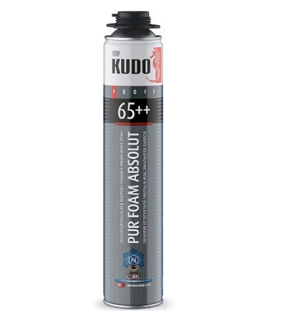 Пена монтажная KUDO PROFF ARKTIKA NORD 65++  профи зимняя ДО -25С !!!  980г / KUPP10WN65++ * АКЦИЯ