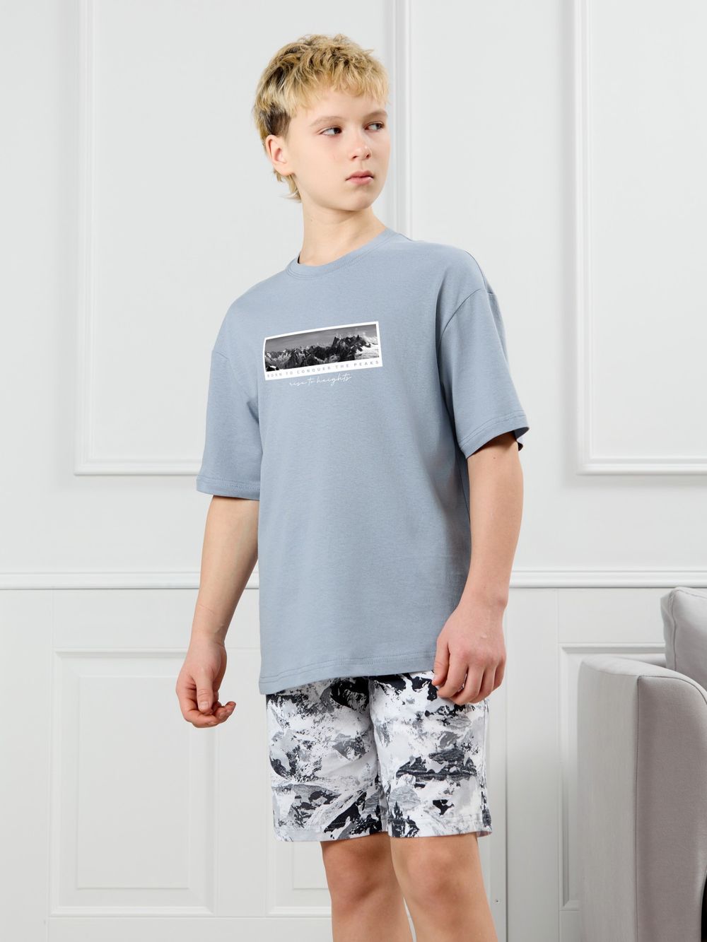 Костюм для мальчика Олимп-2 Виотекс СЕРЫЙ