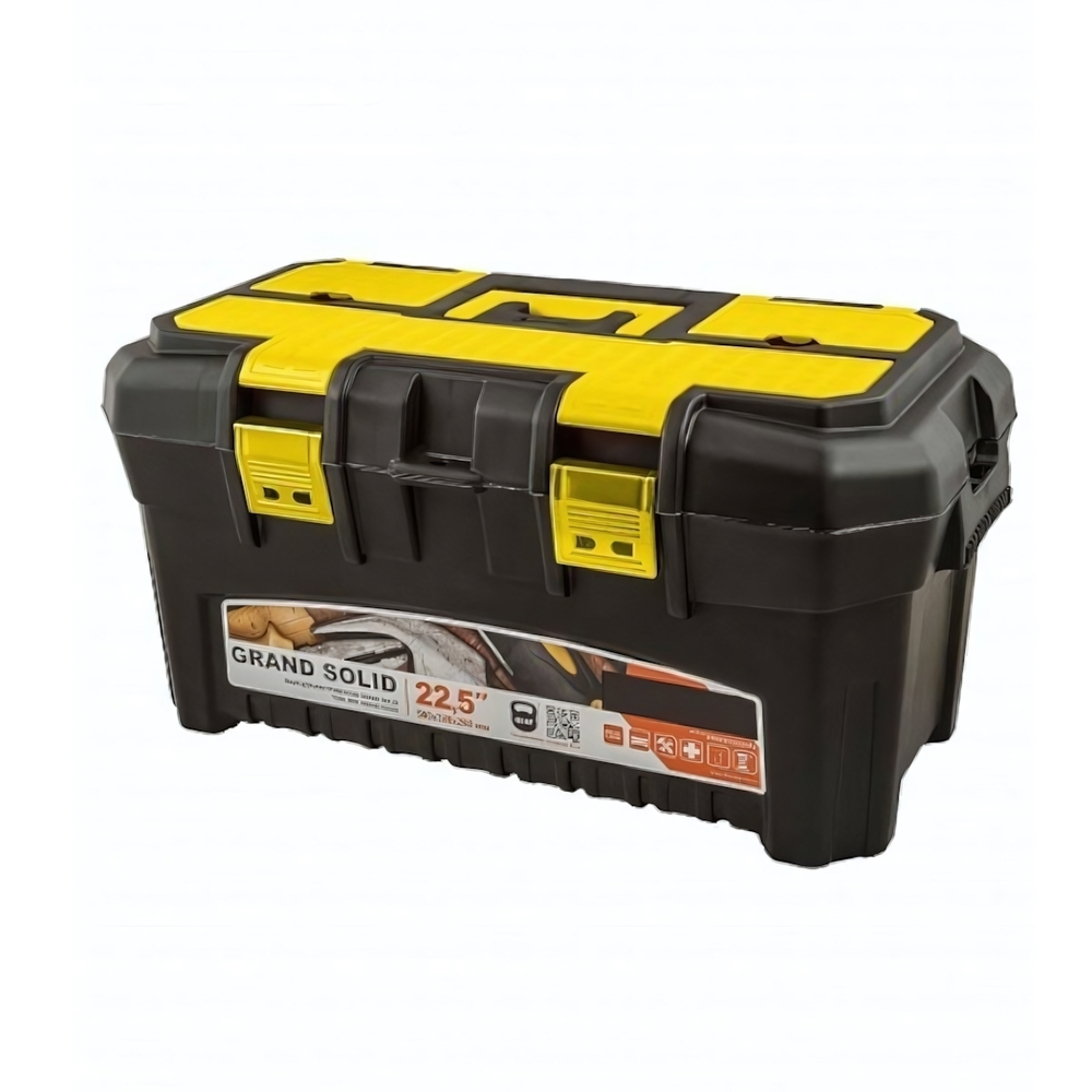 Ящик для инструментов "Saturn" 22,5", 580х320х280 мм с органайзером и вставкой (черный)