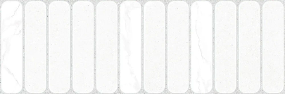 Настенная плитка Alma Ceramica TWU3090AMT37R Amarant 30x90 белая матовая под камень / под мозаику