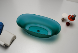 Прозрачная ванна ABBER Kristall AT9707Aquamarin бирюзовая  170x75 см