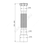 Гофра с гайкой 1 1/2"x40/50 L=230-400мм Unicorn D45