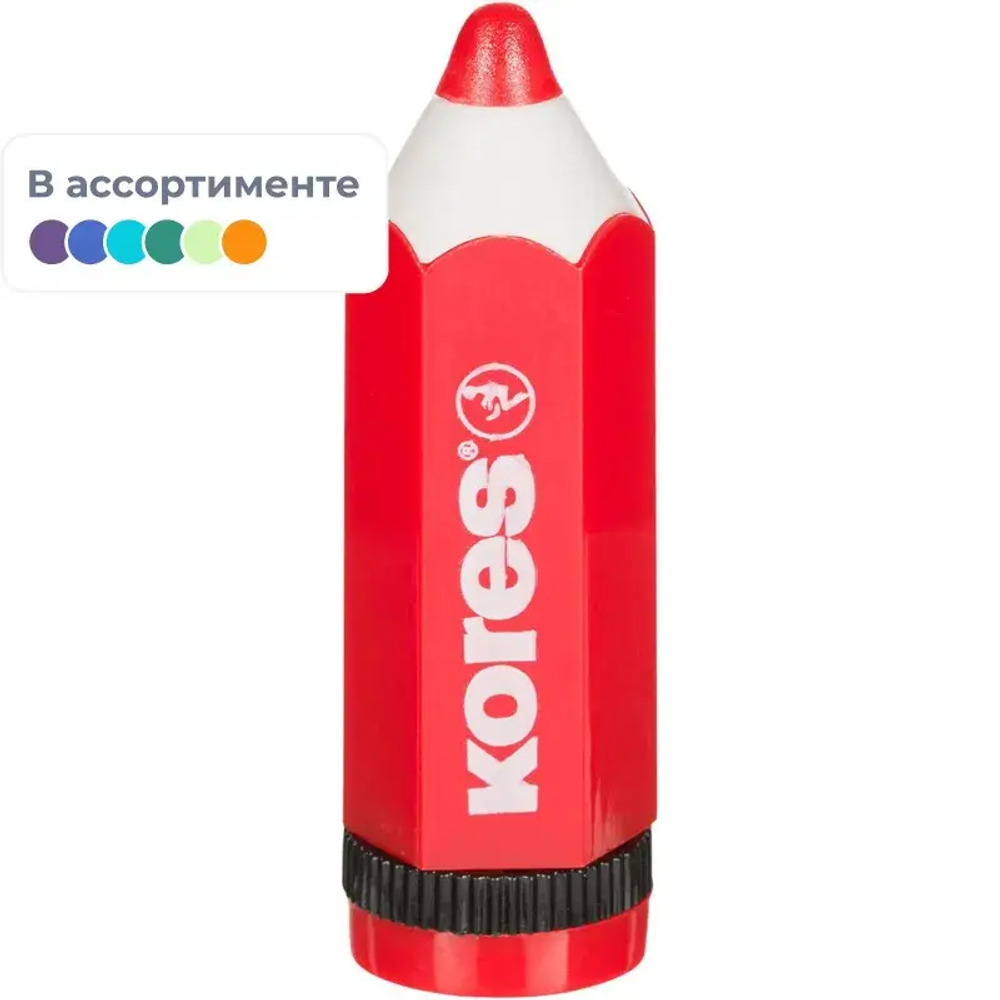 Точилка Kores  Карандаш  с контейнером, цвет ассорти 35811