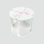 Прозрачная круглая коробка-тубус D-25 cм h-28 cм белая, 100 шт