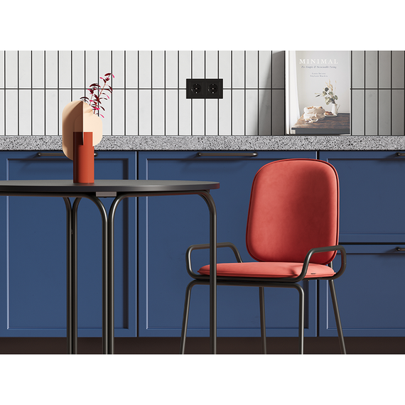 Стул Ror, Double Frame, темно-красный велюр