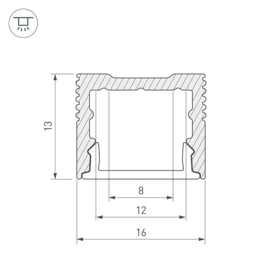 Профиль Arlight SL-SLIM-H13M-2000 ANOD 023718