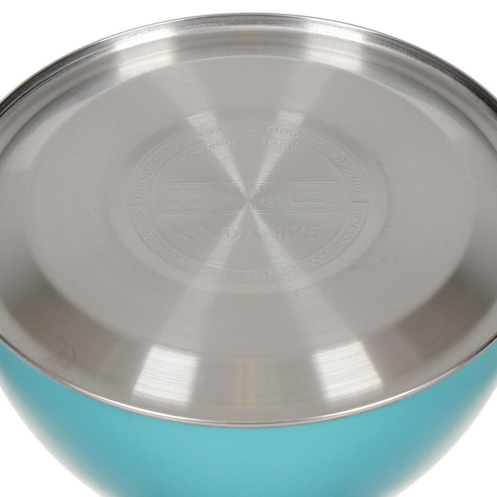 Чайник нерж, 3 л, свист, ручк с силик покр, Daniks, индукц, голуб, MSY-079B