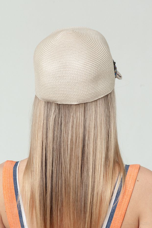 VKS-148 Кепка (Светло-бежевый / 57-58 / 30х30х6 / б/р / Соломка/шелк / 0.3)