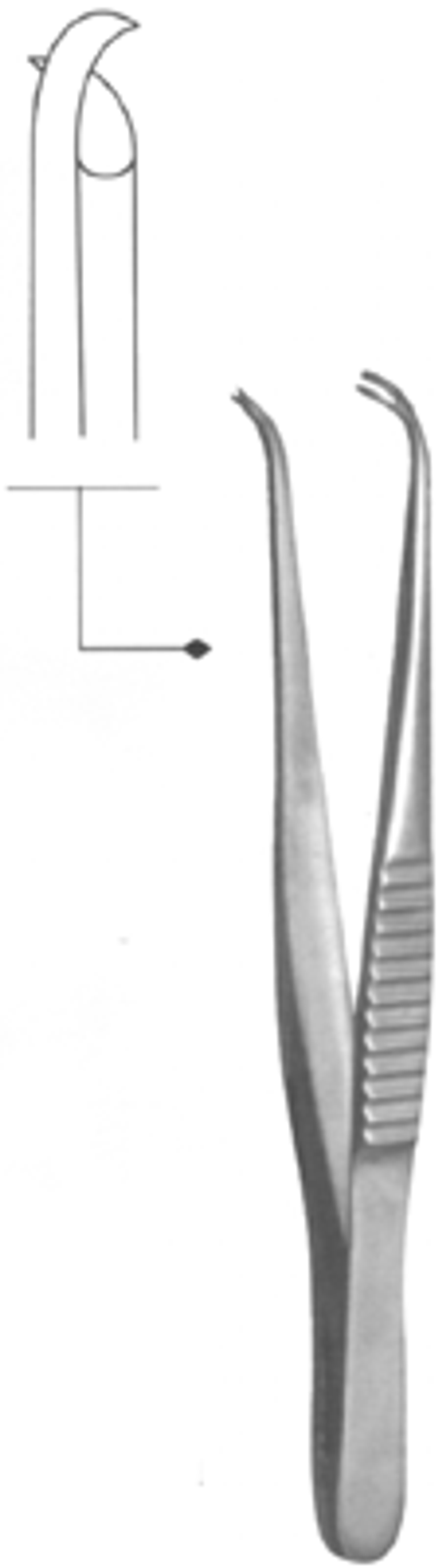 ВР- П-11 Пинцет для разбортовки сосудов игольчатый ПХ 98х1,7