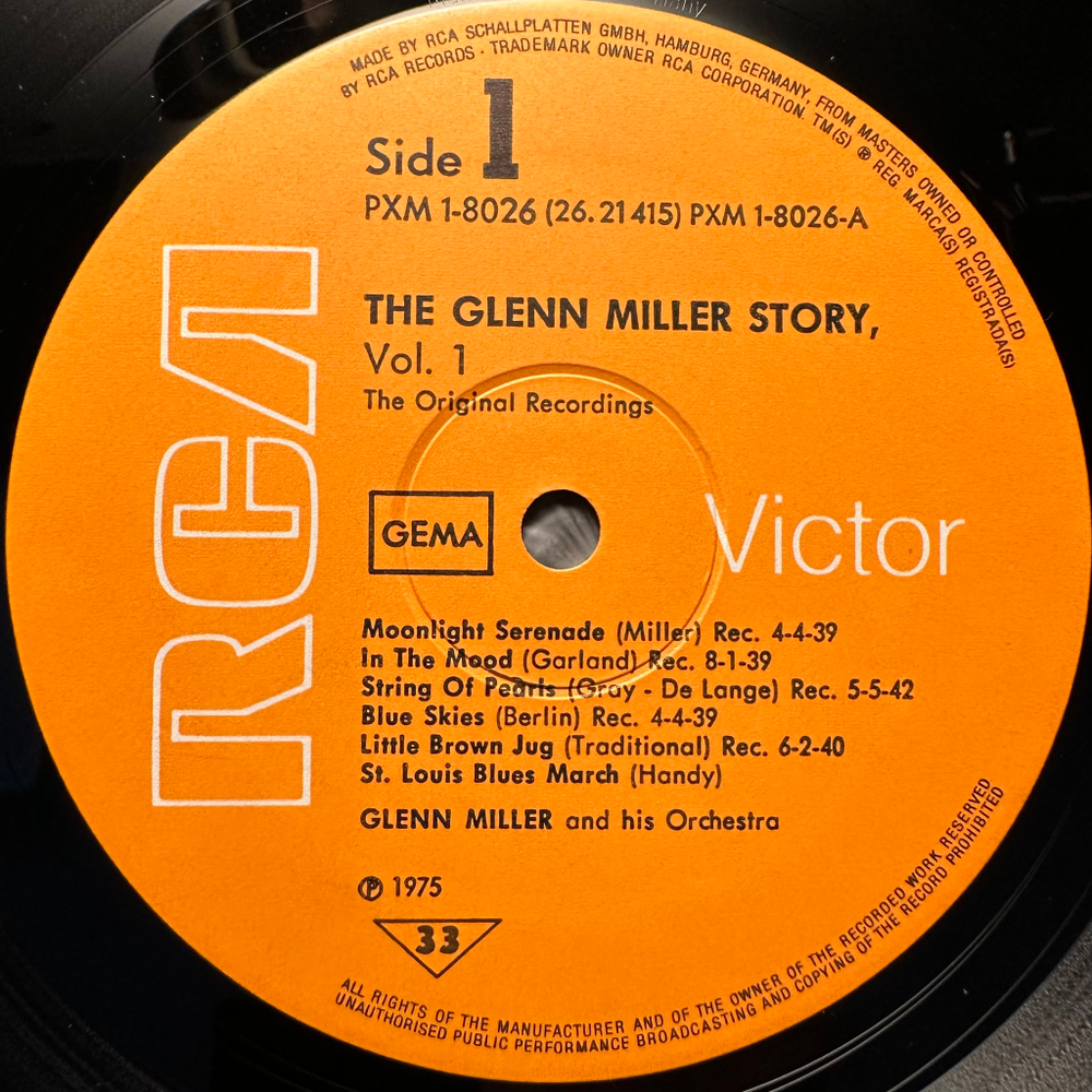 Glenn Miller And His Orchestra - The Glenn Miller Story, Volume 1 (Германия 1977г.)