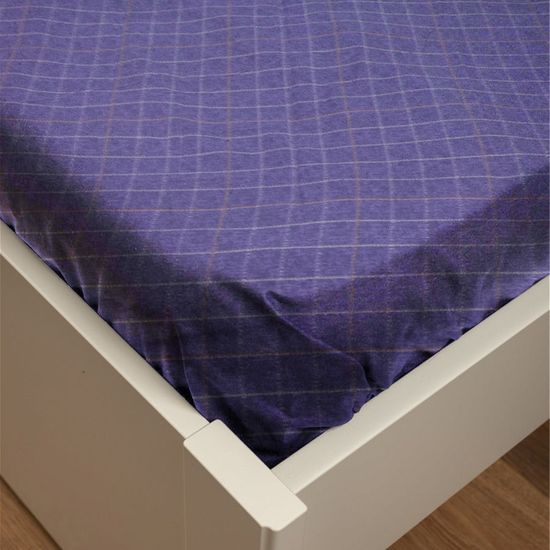 Простыня на резинке Беатрис фиолетовый 140x200х30 , полисатин DOMTEKC