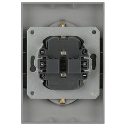 Розетка ЭРА Arktik 16-2104-03 двойная с заземлением 2X2P+E Schuko 16А-250В алюминий | Эра Arktik