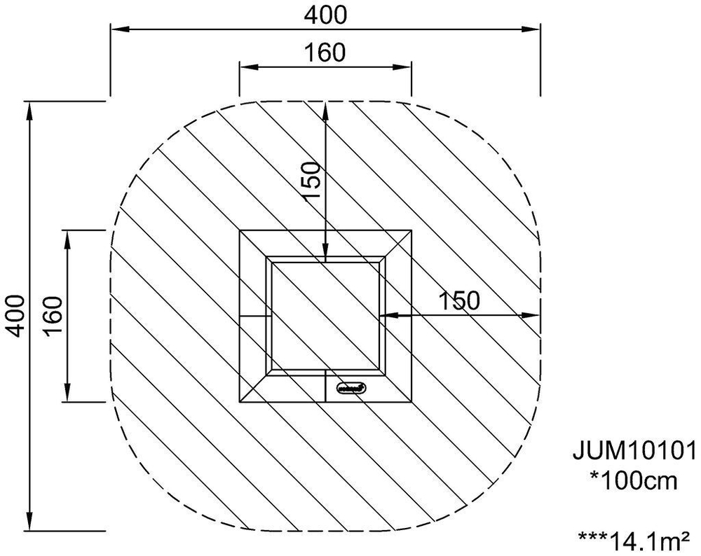 Квадратный батут 100x100 см