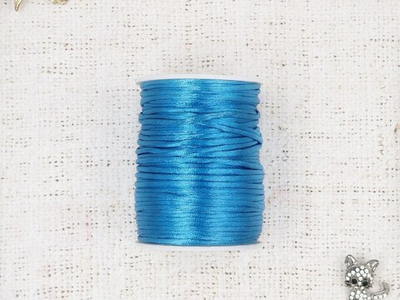 Шнур круглый атласный (для воздушных петель), 2 мм, ярко-голубой