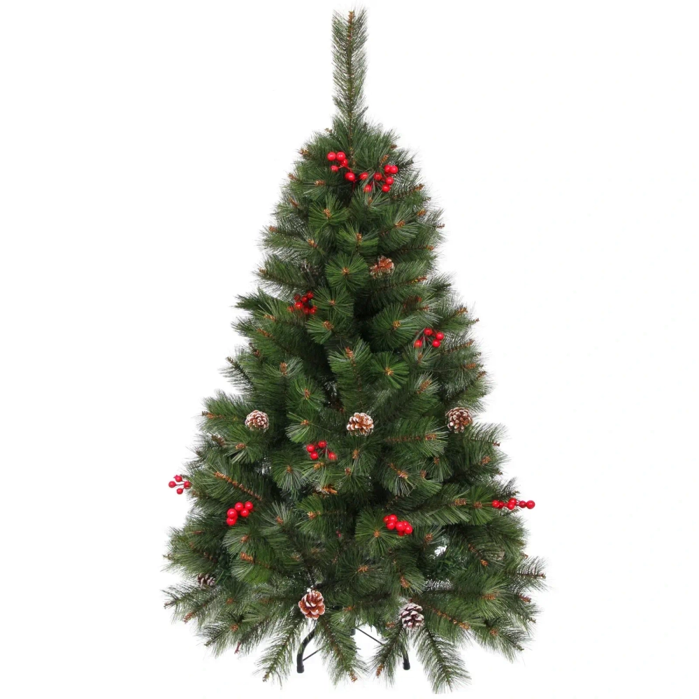 Елка «Венская» 120 см, ПВХ+Леска, ягоды и шишки (271 ветка)