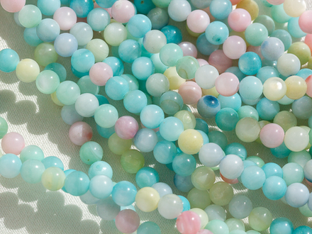 Нить бусин из перламутра микс, 4мм гладкие