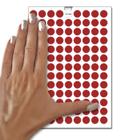 Темно-красные виниловые наклейки для упаковки и маркировки Policomprint M20, 12 мм. 234 шт.