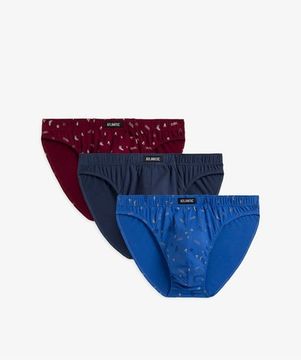 Мужские трусы (3шт) слипы спорт Atlantic 3MP-164, небесно-голубой + темно-синий + винный