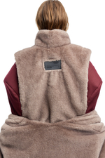 Шуба длинная с манишкой COMEBACK Brown