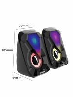 Компьютерная акустика E-1053 RGB 2*3Вт USB