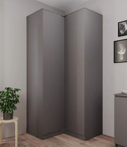 МОРИ МШУ 940 Шкаф угловой (ш943/943*г478*в2100мм), ЛДСП графит