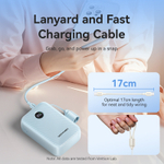 20000mAh Power Bank (USB-C + USB-C/USB-C/USB-A) with Built-in USB-C to USB-C Cable 22.5W Beige LED Display Type