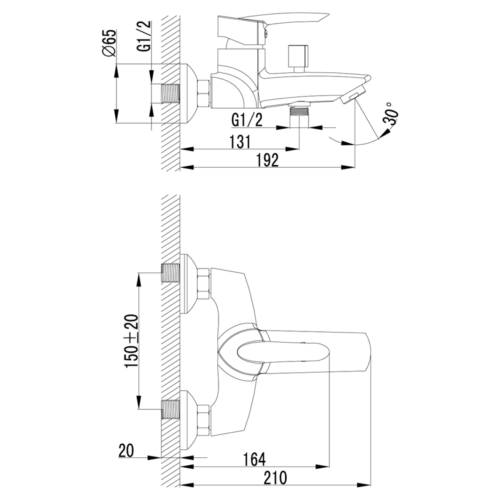 LM3502C Марс Смеситель для ванны с коротким изливом с аксесуарами (к/к 8)