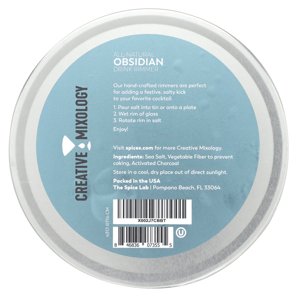 The Spice Lab, Creative Mixology, полностью натуральная соль с черным обсидианом, 92 г (3,2 унции)