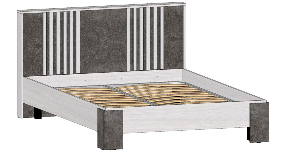 Марракеш Кровать 1400 Анкор светлый / Цемент темный