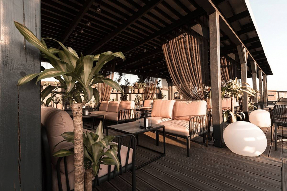 Диван пластиковый с подушками Nardi Komodo 2, антрацит, розовый