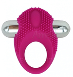 Эрекционное рельефное силиконовое кольцо с вибрацией Onjoy Silicone Collection (розовый) (Цвет: розовый)