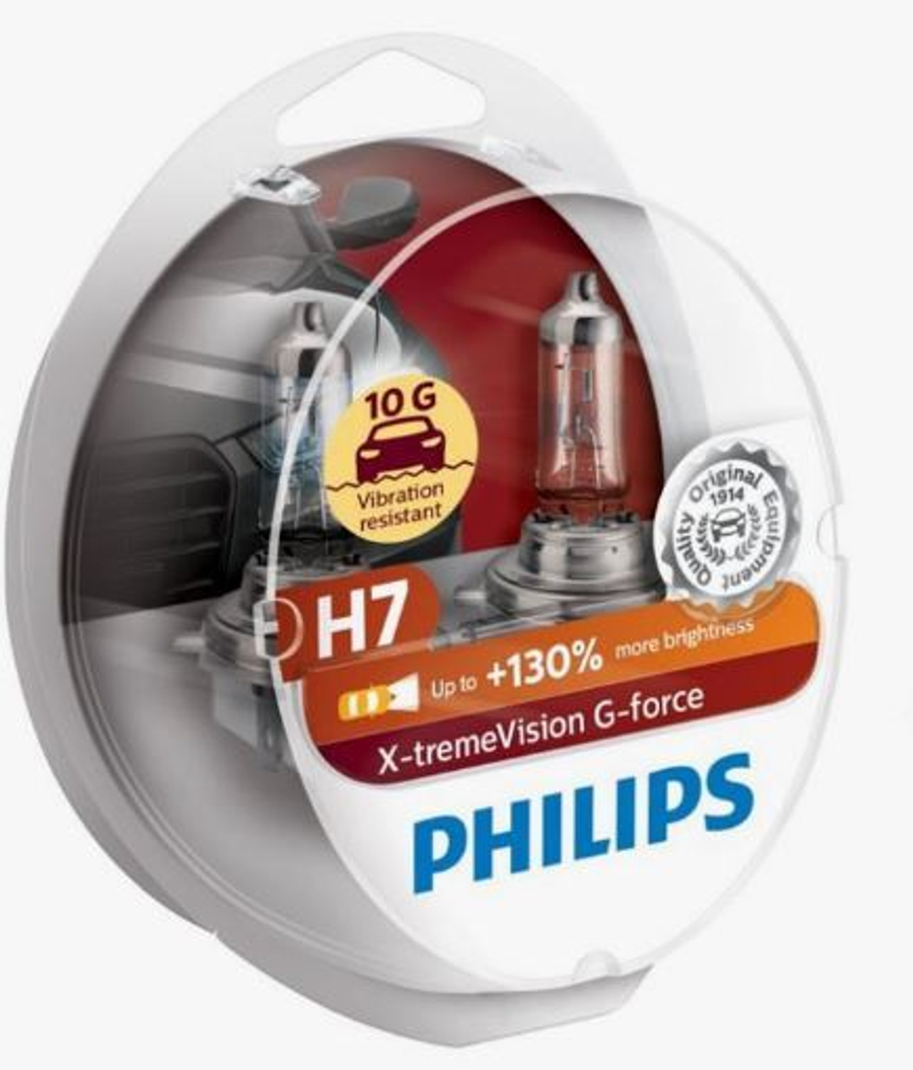 Автолампа H7 12V- 55W Philips (PX26d) (+130%) G-force (кт2шт) P-12972XVGS2