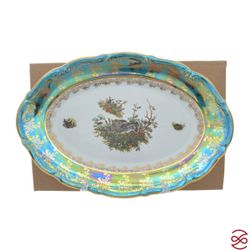 Блюдо овальное Repast Охота зеленая Мария-тереза 38 см