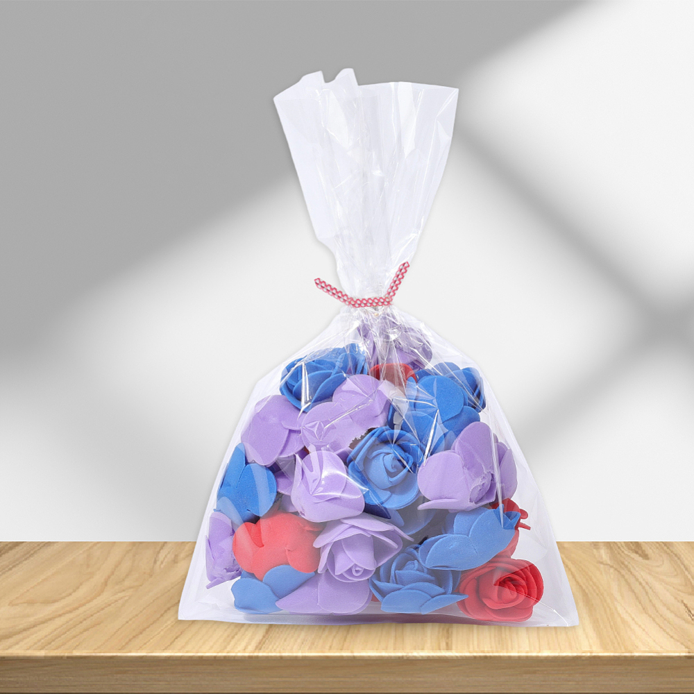 500 скрутиков-прутиков 10 см с рисунком Горошек в пластмассовой оболочке