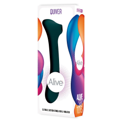 Изумрудный двусторонний стимулятор Quiver - 20,2 см.