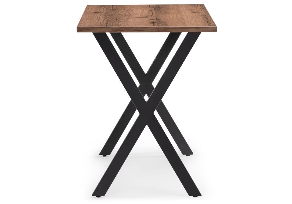 Стол Алеста Лофт 120х60х77 25 мм дуб делано темный / черный матовый