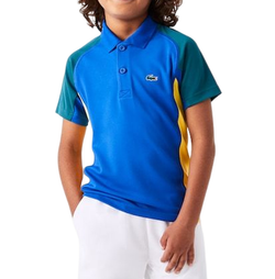 Футболка для мальчика теннисная Lacoste Sport Regular Fit Mesh Detail Tennis Polo - blue/green/blue/yellow