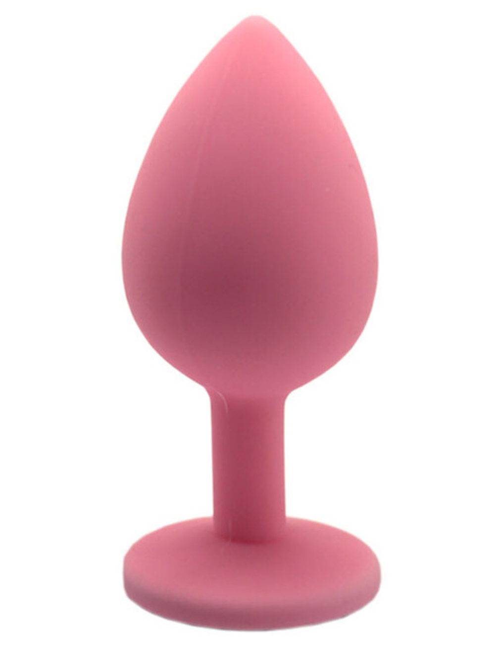 Средняя анальная пробка нежно-розовая с сиреневым кристаллом (Цвет: розовый с сиреневым)