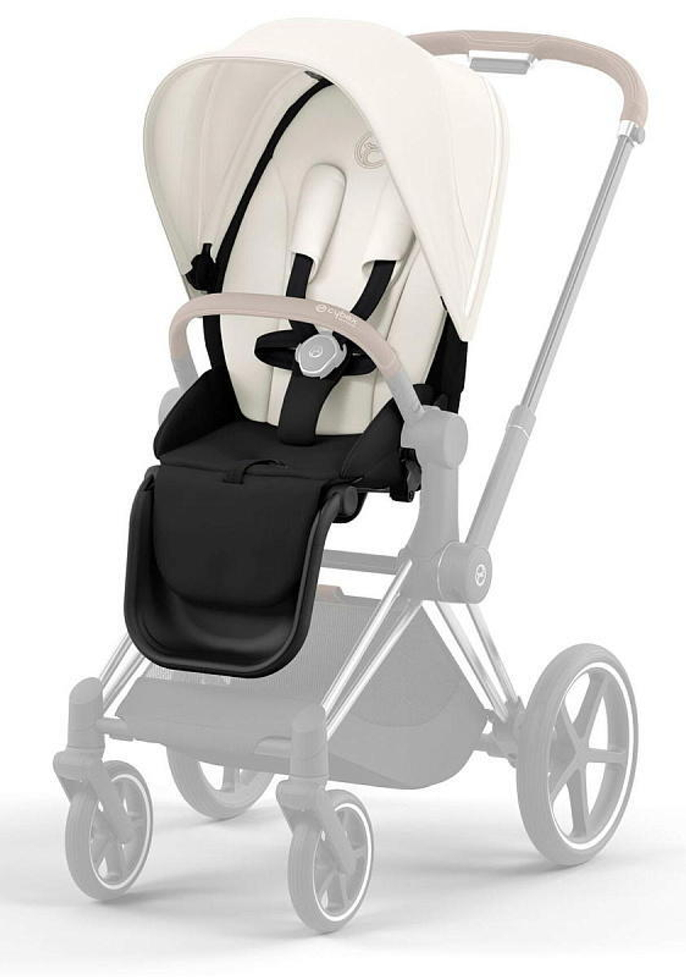 Коляска 3 в 1 Cybex Priam IV Chrome Brown complete и автокресло Cloud T i-Size Leaf Green Plus Off White