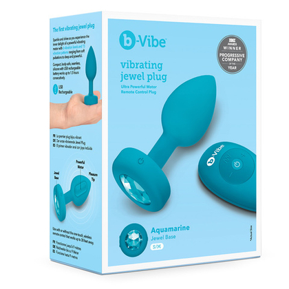b-Vibe Vibrating Jewel Plug S/M - Анальная пробка с вибрацией