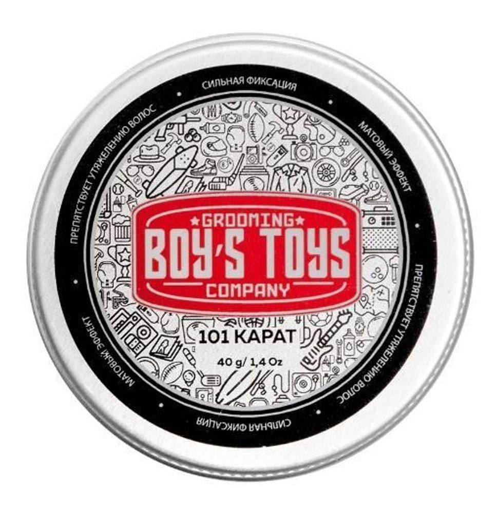 Boy&#39;s Toys Паста 101 Карат для укладки волос высокой фиксации с низким уровнем блеска, 100мл