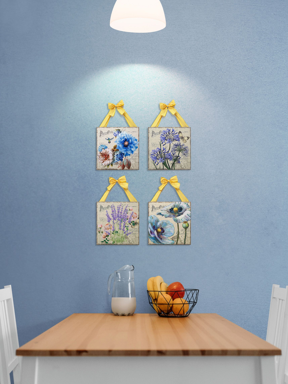 Панно на стену для интерьера набор 4 шт "Лаванда"