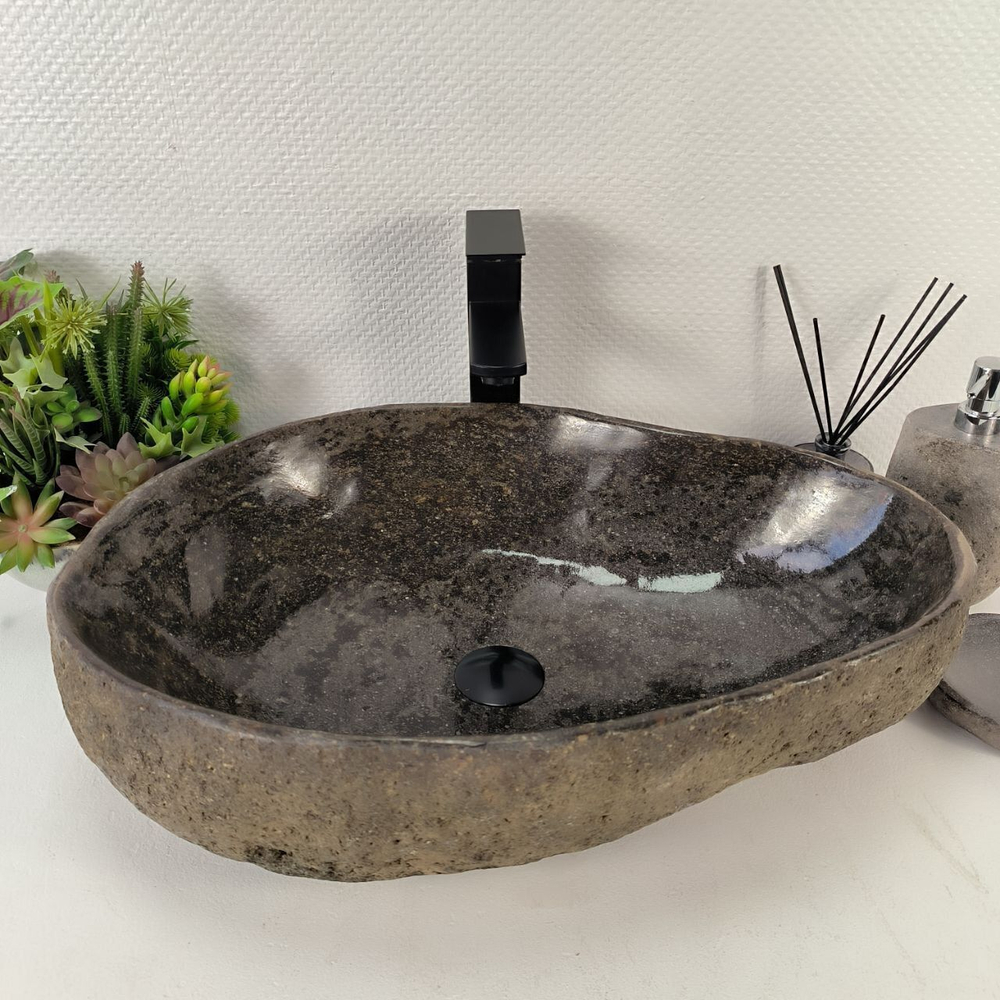 Каменная раковина из речного камня RS-05193 (58*39*15) 0862 из натурального камня