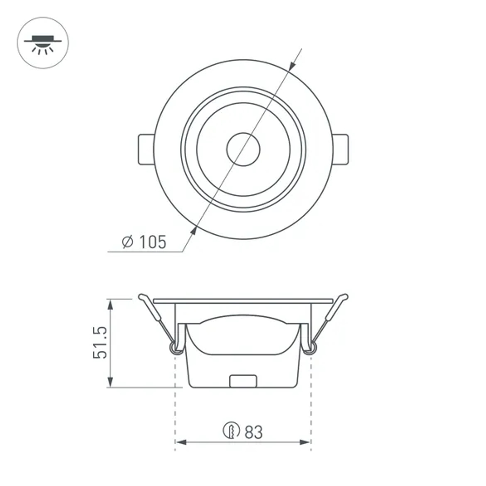 Светильник LTD-POLAR-TURN-R105-10W Day4000 (WH, 36 deg, 230V) (Arlight, IP20 Пластик, 3 года) 032311