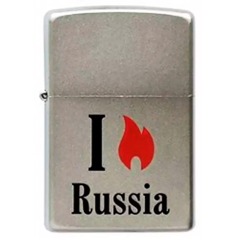 Зажигалка Zippo 205 Flame Russia, Satin Chrome
