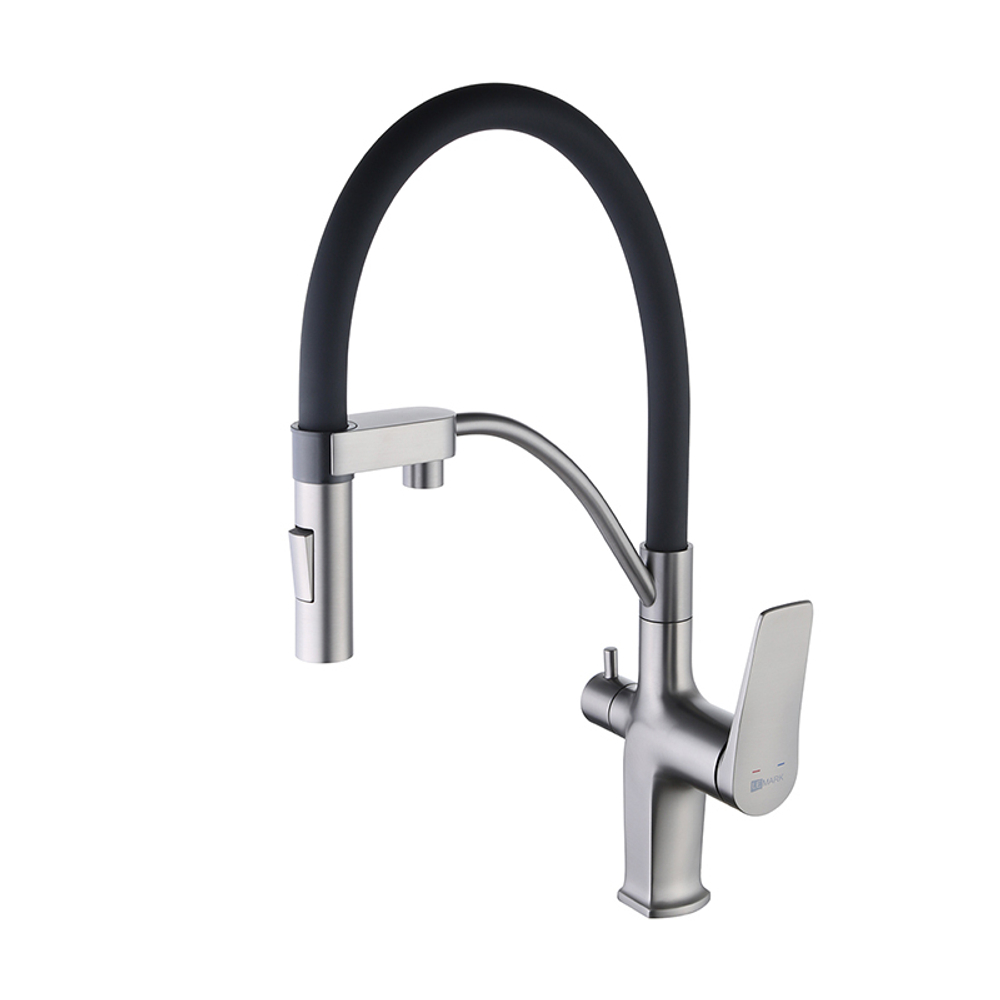 смеситель кухня LEMARK Bronx с подкл. к фильтру с питьевой водой, графит LM3761GM