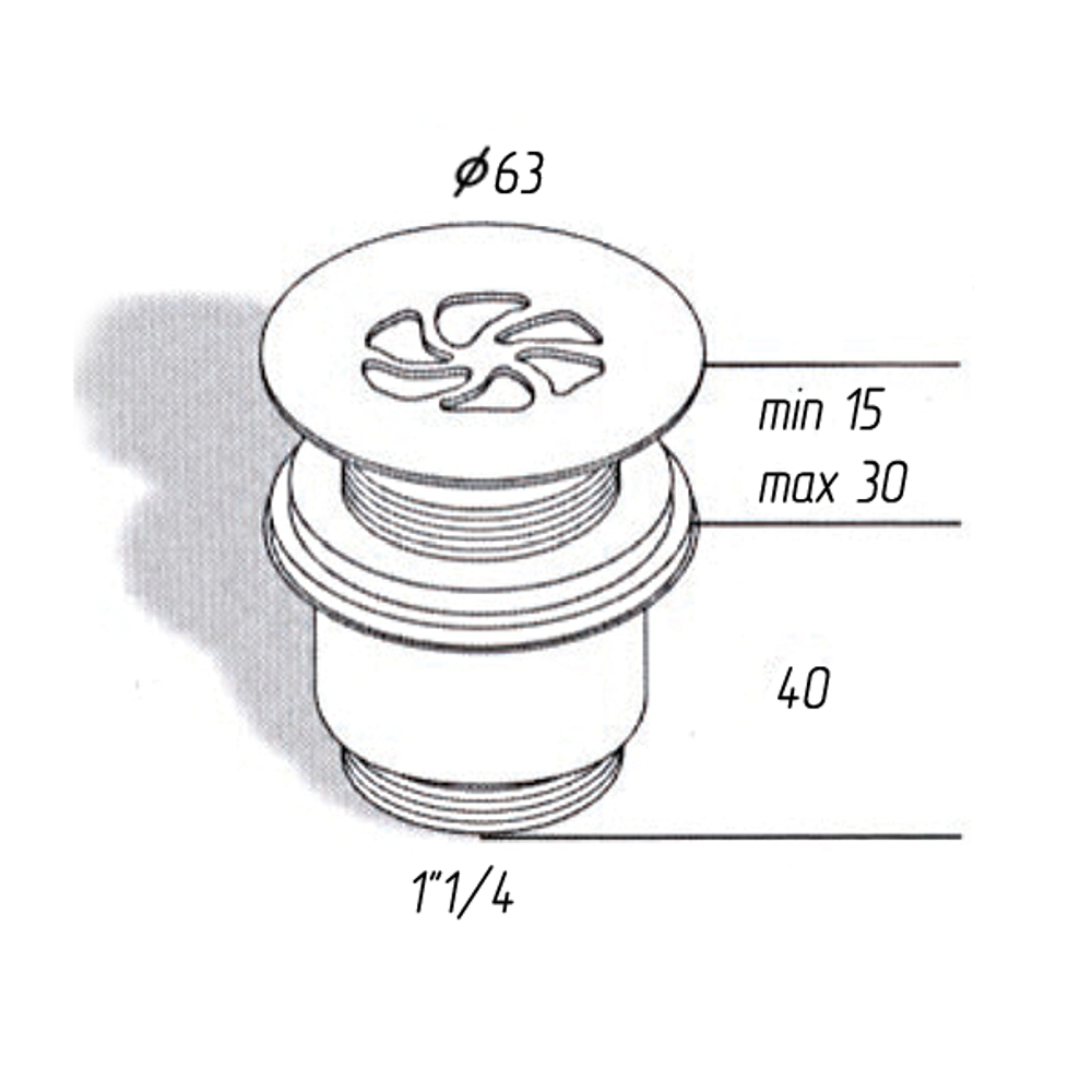 Донный клапан Migliore 17944 бронза без перелива с выпуском схема