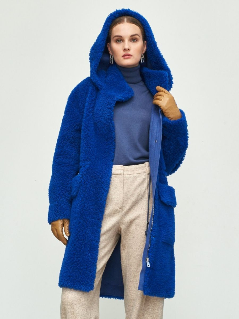 Шуба женская чебурашка тедди эко, SilverFox (арт. S1206rm012pz)