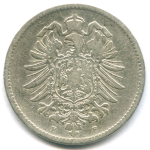1 марка 1875 (F) Германия F-VF