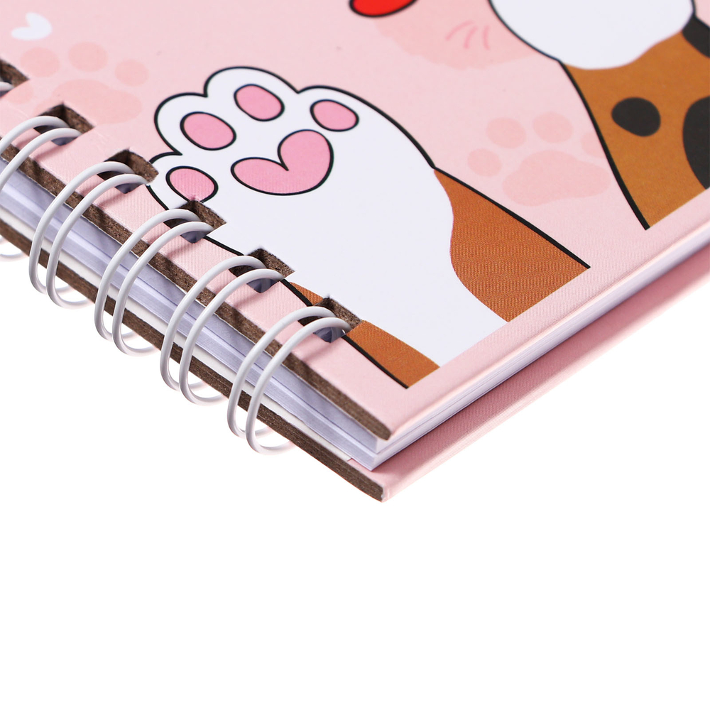 Записная книжка подарочная, 45 листов, линия, на замке, на гребне, Лапки (17,8х13см)   10549455